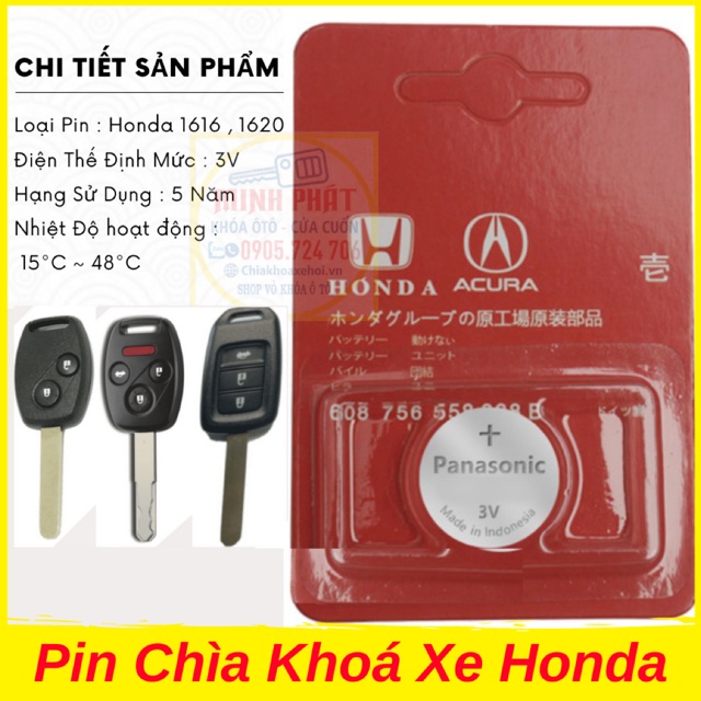 Pin Chìa khoá Xe Ô Tô Honda Civic CRV City Brio Jazz