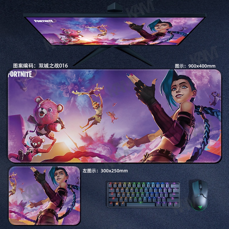 Kam Cartoon Arcane: Giải pháp Tấm lót chuột chơi game lớn dày 800mmx300mm Tấm lót chuột máy tính không thấm nước Tấm in HD Bàn phím văn phòng Bàn phím chuột Trang trí phòng