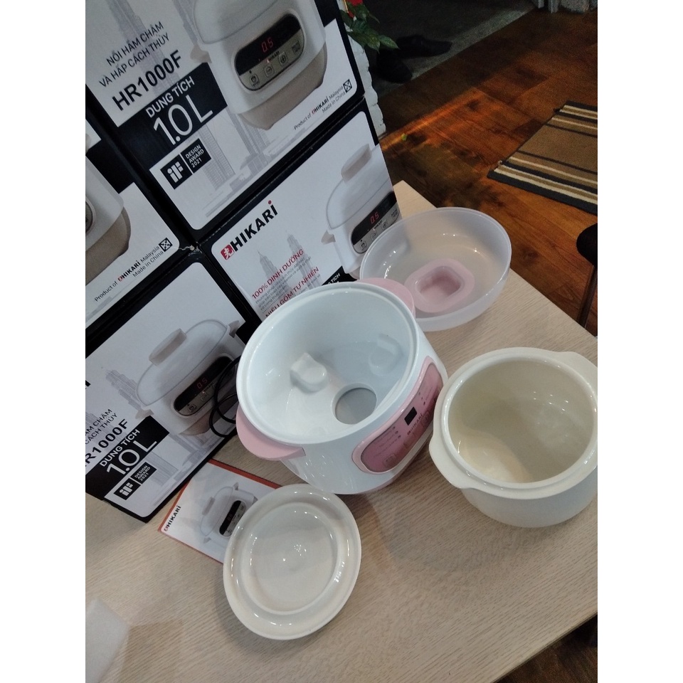 Nồi chưng yến, nấu chậm Hikari HR1000F - Dung tích 1L - Bảo hành chính hãng 12 tháng