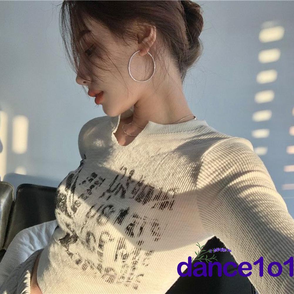 Áo croptop tay dài màu sắc đơn giản thời trang mùa hè cho nữ