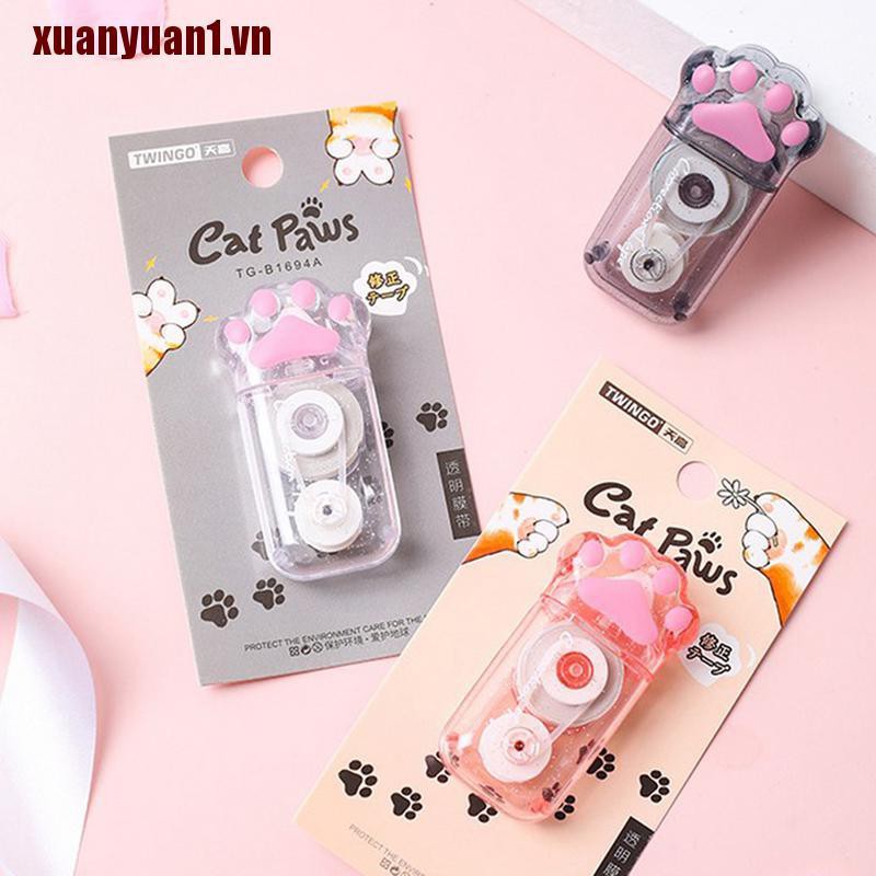 [XUANYUAN1] Bút Xóa Kéo Hình Dấu Chân Mèo Màu Trắng Dễ Thương Dành Cho Văn Phòng Trường Học