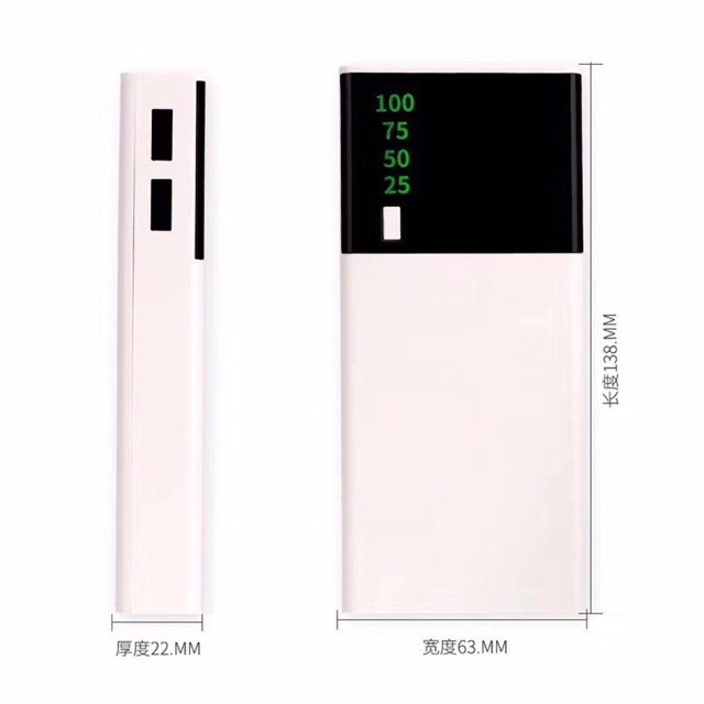 Sạc Dự Phòng Smart Led 20+ 5600mah 2 Cổng Sạc USB Hỗ Trợ Hiển Thị % Pin Kèm Đèn Pin