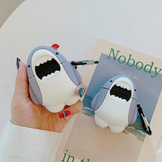 Vỏ hộp đựng tai nghe chất liệu silicone hình cá sấu trắng cho AirPods Pro airpods 1 2