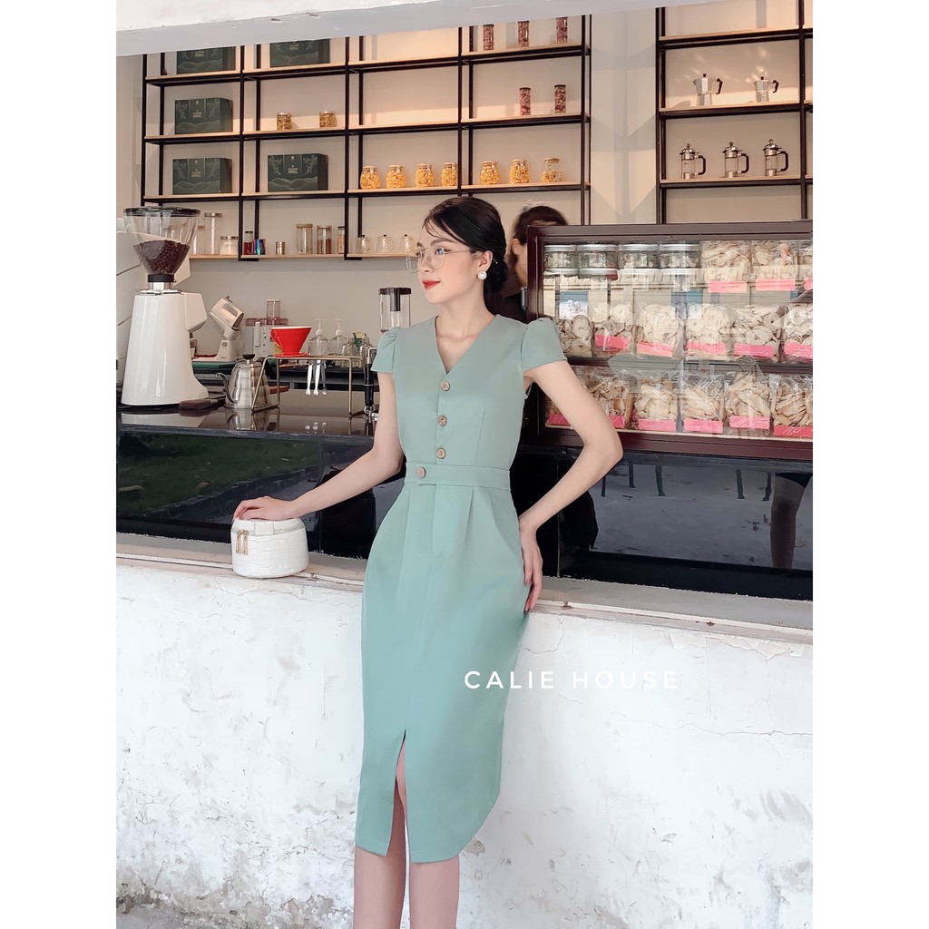Váy chun thân sau thời trang công sở Calie House V249 | BigBuy360 - bigbuy360.vn