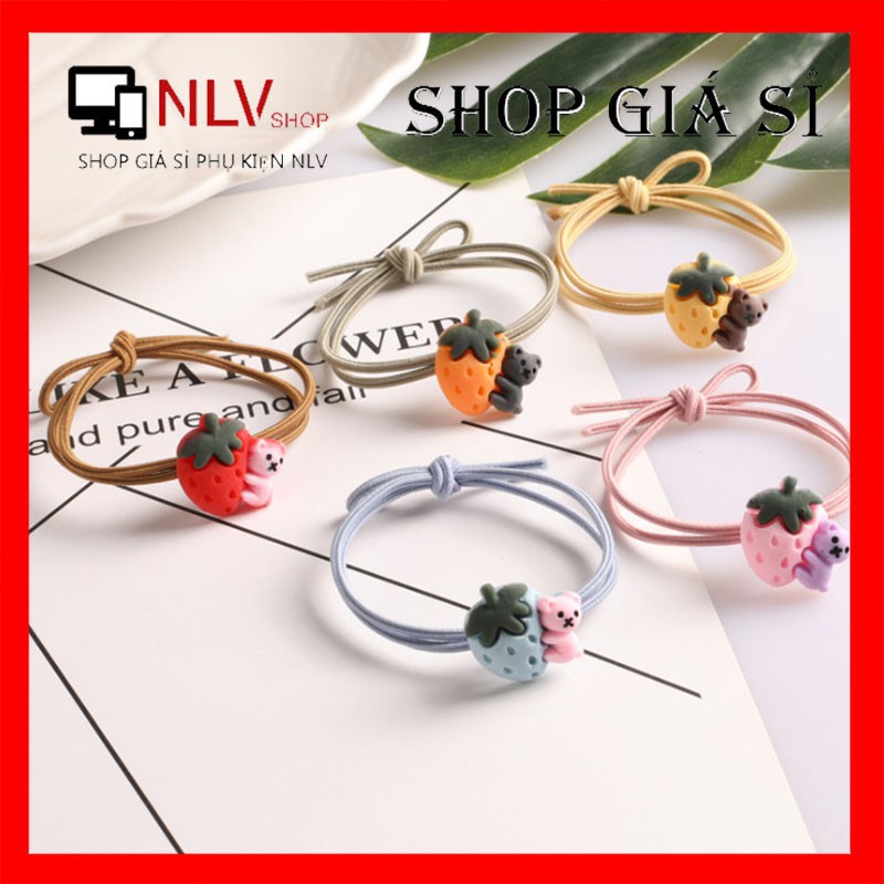 Combo 10 Dây Buộc Tóc Gấu Dâu Siu Đáng Iu