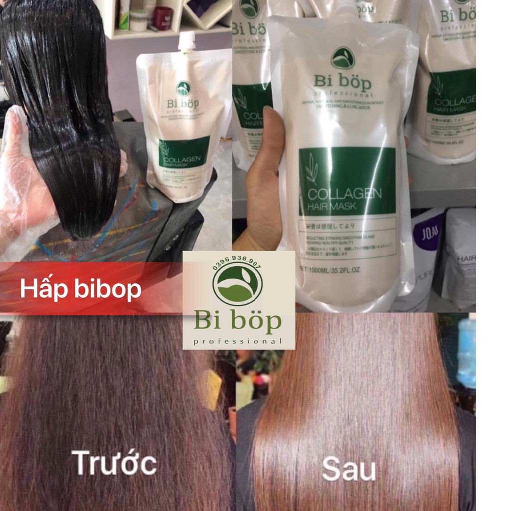 ⭐⭐⭐⭐⭐KHUYẾN MÃI_ KEM Hấp ủ tóc Collagen siêu mềm mượt Bibop 1000ml CAM KẾT CHÍNH HÃNG Ạ!