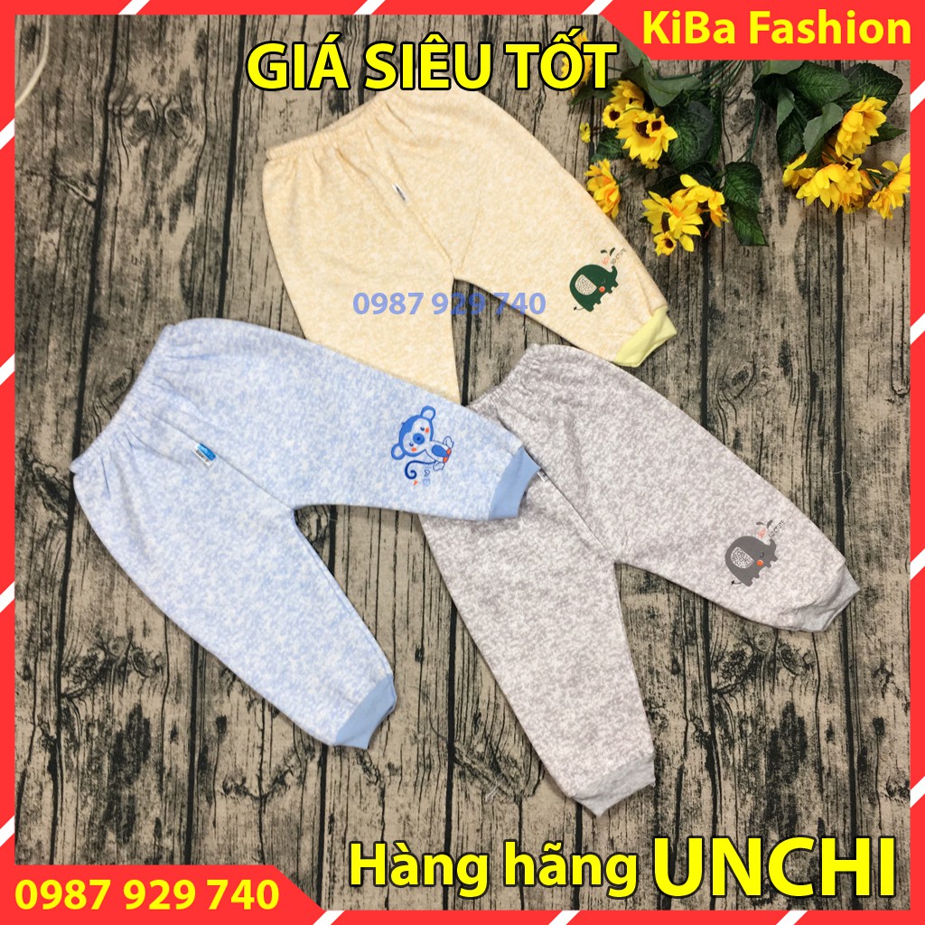 [ Chính hãng Unchi cực đẹp] Quần nỉ bông sơ sinh cho bé trai/ gái từ 3-12kg, quần nỉ lót lông/quần chục cho bé