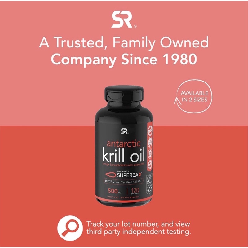 Dầu nhuyễn thể Sports Research Antarctic Krill Oil 500mg 120 viên USA
