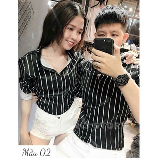 Áo sơ mi 3D sọc có size cho cặp đôi cực chất