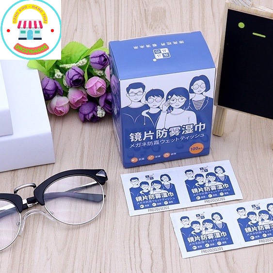 Khăn Lau Kính Nano Hộp 100 Miếng Khăn Giấy Chống Bám Hơi Nước, Giấy Lau Kính Chống Mờ Sương, Mồ Hôi