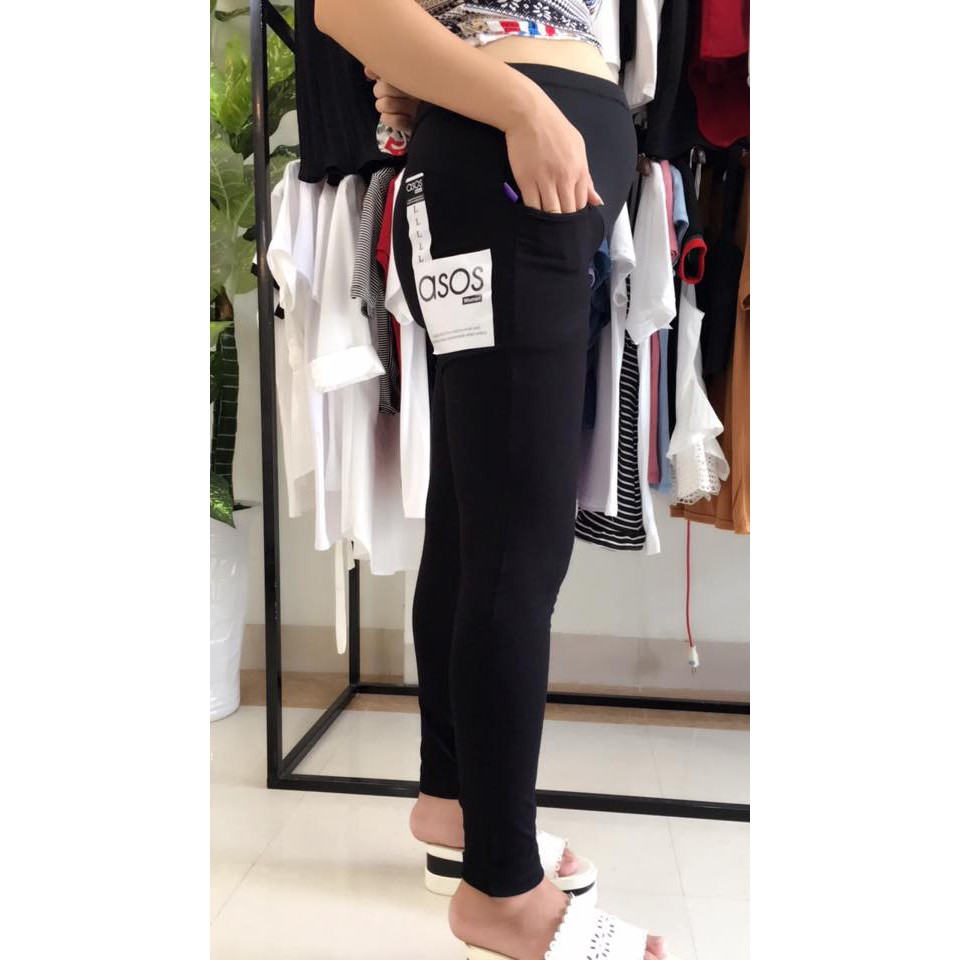 Quần ASOS nâng mông túi zip hồng,quần legging