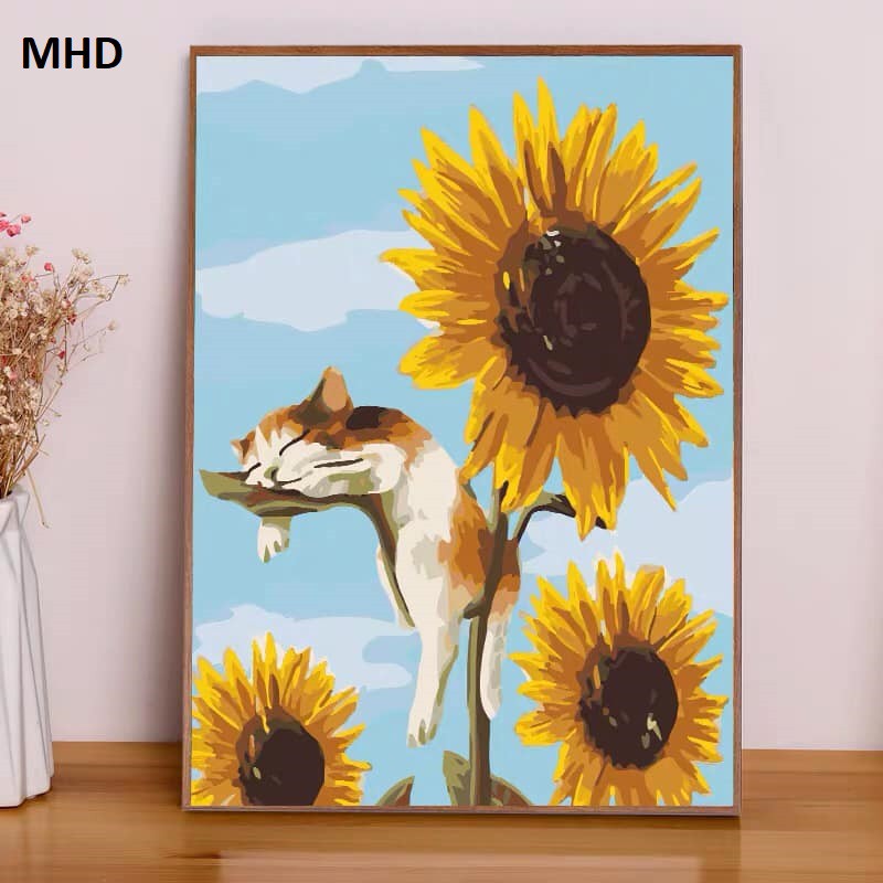 [Ord 10-15 NGÀY VỀ HÀNG] Tranh tô màu theo số - Con mèo