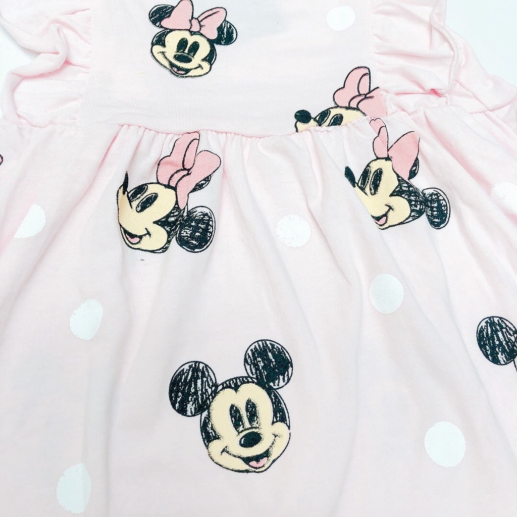 Váy cotton H.M hồng minnie