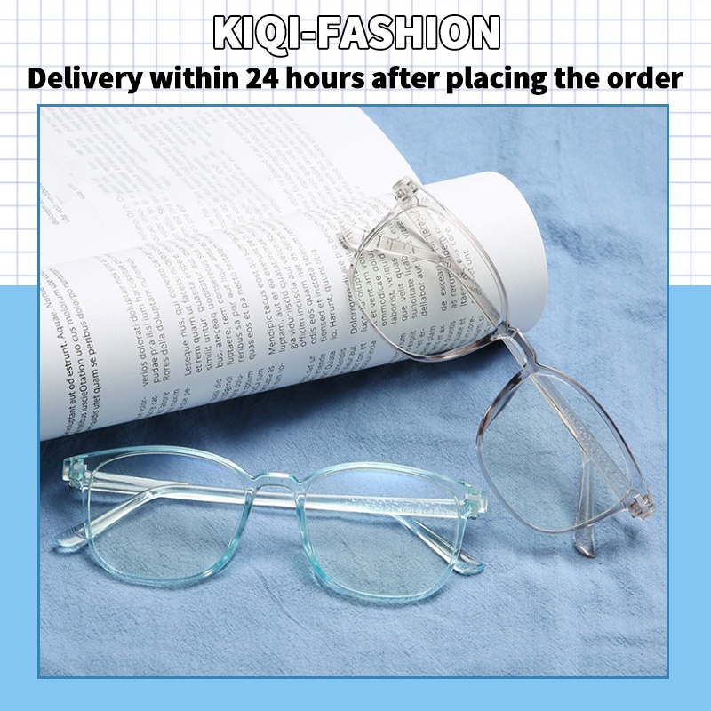 (KIQI-FASHION) COD Mắt Kính Gọng Vuông Trong Suốt Phong Cách Hàn Quốc Cổ Điển Thời Trang Cho Nữ