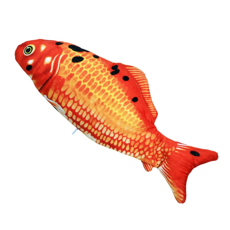 Đồ Chơi Cá Nhồi Bông Chạy Điện Sạc USB Mô Phỏng Cá Dễ Thương Vui Nhộn Cho Mèo