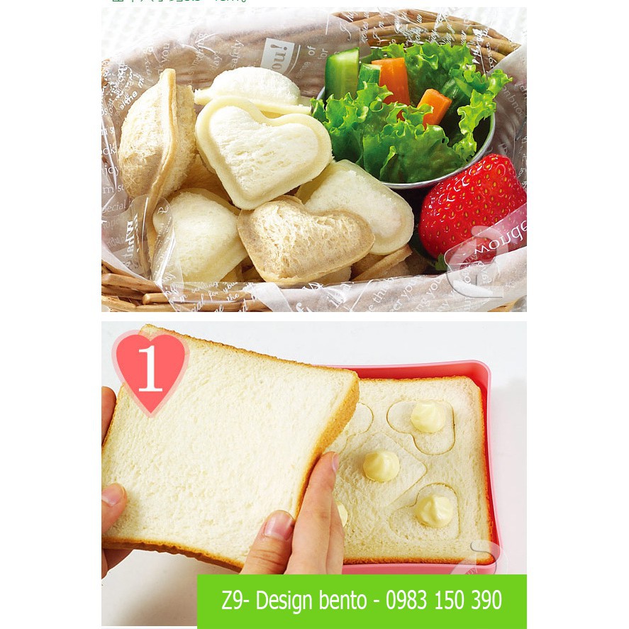 KHUÔN ÉP BÁNH MÌ SANDWICH HÌNH TRÁI TIM, HÌNH VUÔNG MINI - Cao cấp