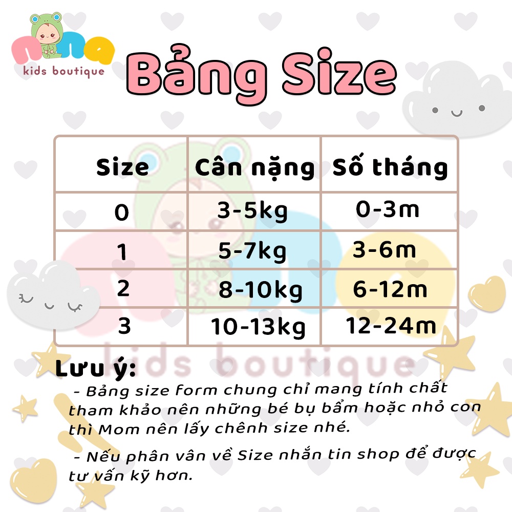 Bộ áo liền quần cho bé sơ sinh Nina Kids Boutique Body đùi bé gái dài tay Size 0m 24m Chất xô muslin - màu hồng tim vàng