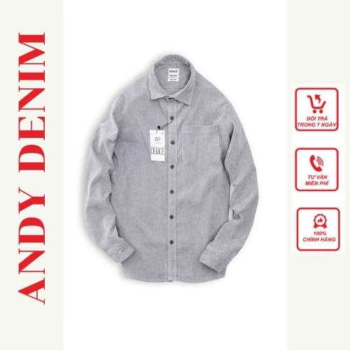Áo sơ mi nam nhung tăm, áo sơ mi nam dài tay chất liệu nhung tăm- andydenim