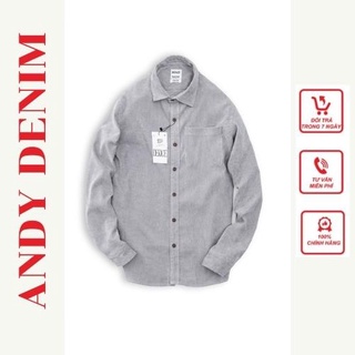 Áo sơ mi nam nhung tăm, áo sơ mi nam dài tay chất liệu nhung tăm - andydenim