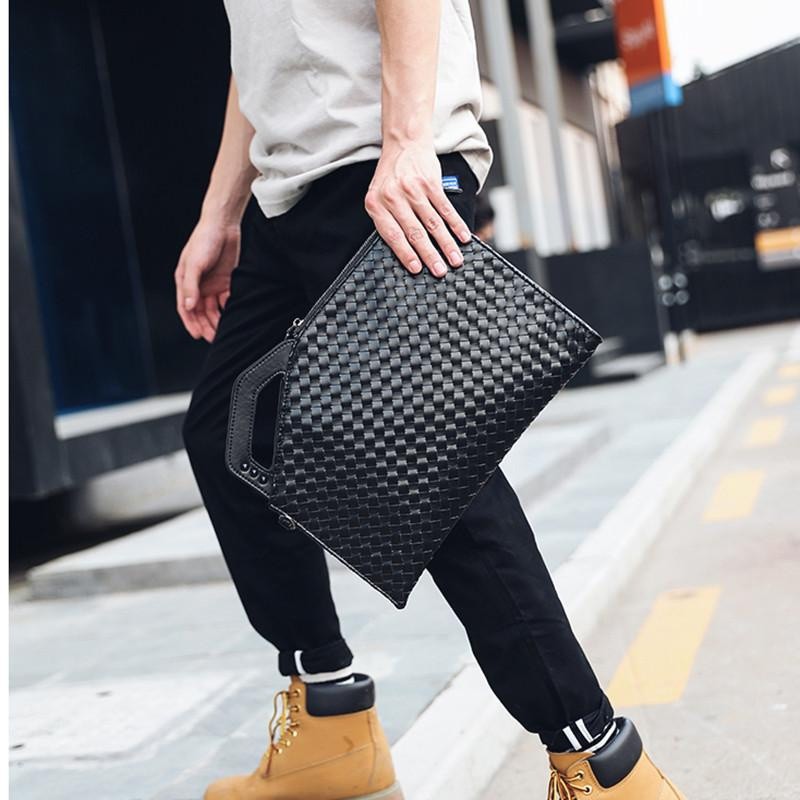 Túi Da Cầm Tay Thiết Kế Trẻ Trung Lịch Lãm Phong Cách Công Sở Cho Nam