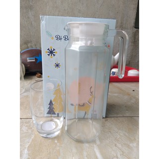 Bộ bình 1.1L kèm 2 ly thủy tinh