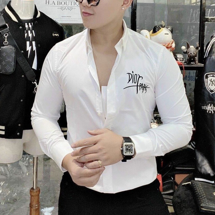 [Mã FAMAYMA2 giảm 10K đơn 50K] ÁO SƠ MI NAM NỮ CẶP ĐÔI DÀI TAY TRẮNG IN NỬA TIM ĐỎ EVISU | BigBuy360 - bigbuy360.vn