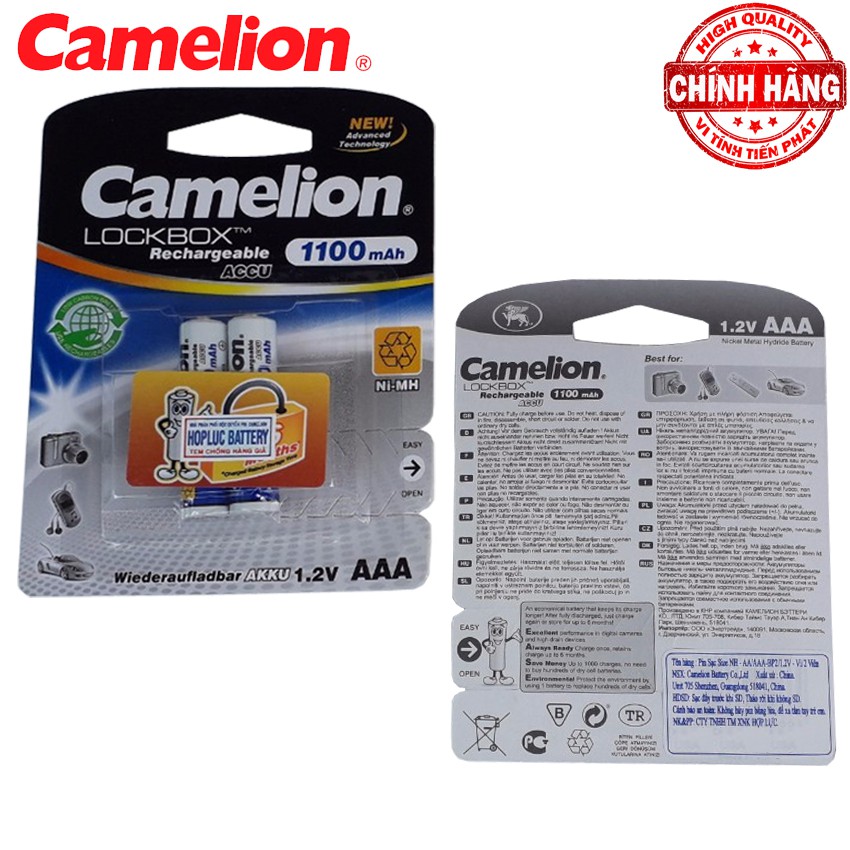 Bộ 10 Pin Sạc AAA (3A) Camelion LockBox Rechargeable Accu 1100mAh - 1.2V