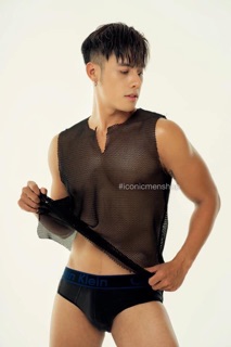 Áo tanktop lưới cổ xẻ