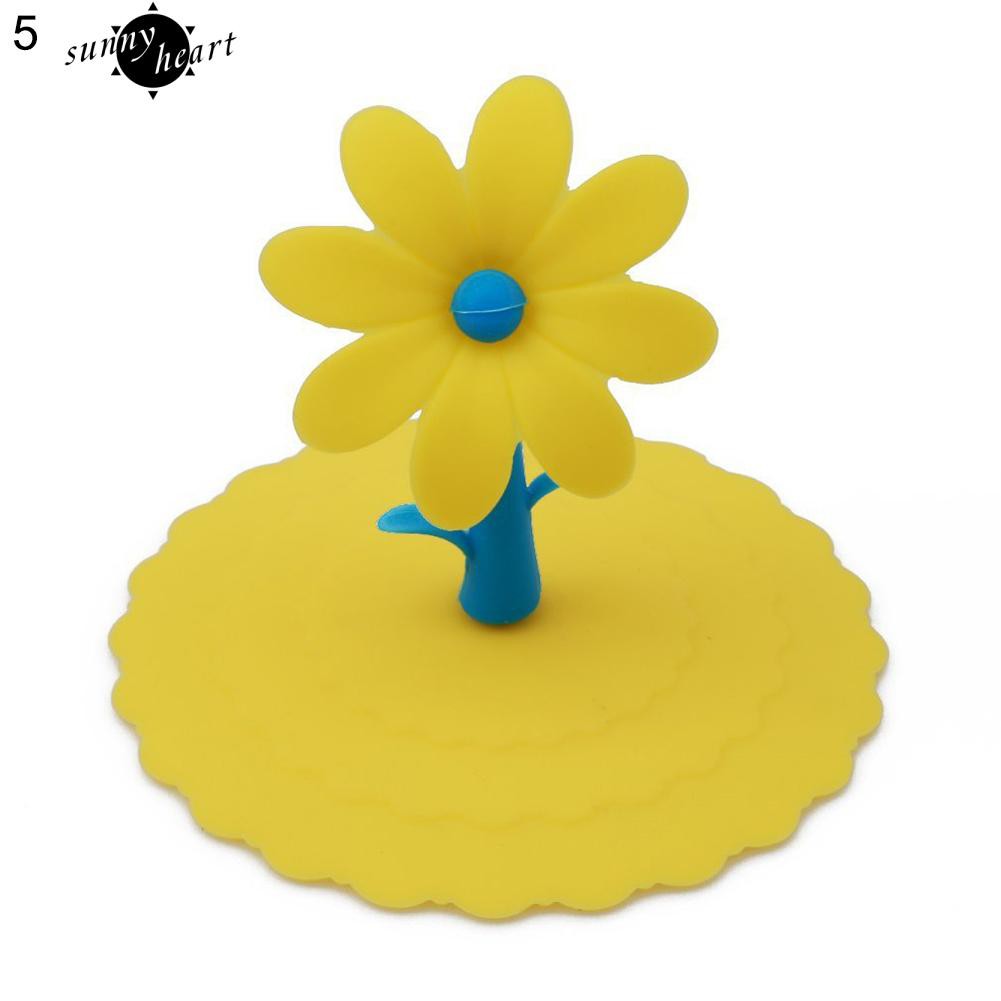 Nắp Silicon Đậy Ly Nước Hình Bông Hoa Xinh Xắn