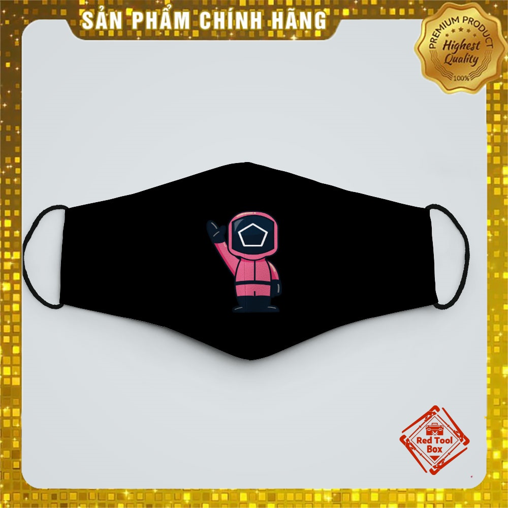 Khẩu Trang In Hình Squid game 60 RedToolBox Chất Liệu Vải Mềm 2 Lớp Chống Nắng, Phòng Dịch Bệnh, Lọc Không Khí