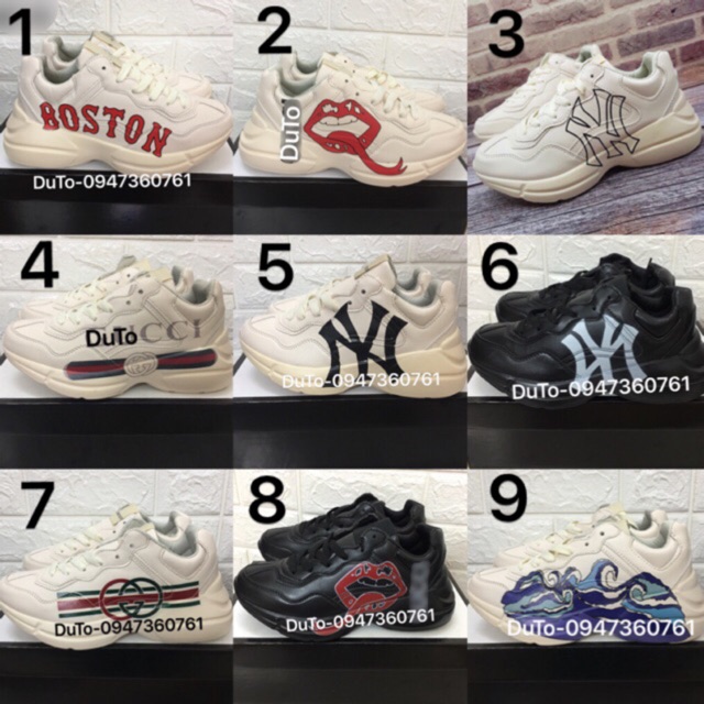 [TẶNG HỘP+TẤT] Giày thể thao gc NY, MÔI, SÓNG, boston đủ màu NAM NỮ 36->44