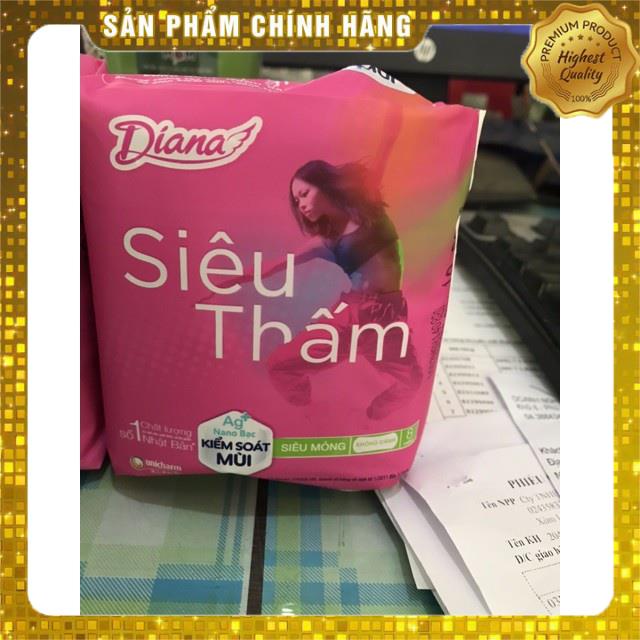 Băng vệ sinh Diana Maxi dày 8 miếng có cánh/ không cánh