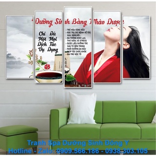 Tranh ghép spa dưỡng sinh đông y - tranh gội đầu dưỡng sinh