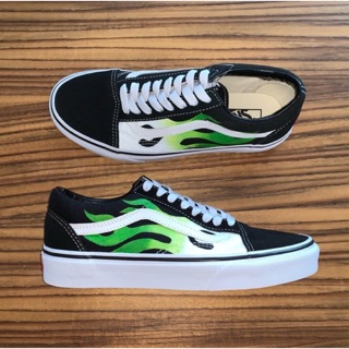 Giày custom Lửa Xanh đen