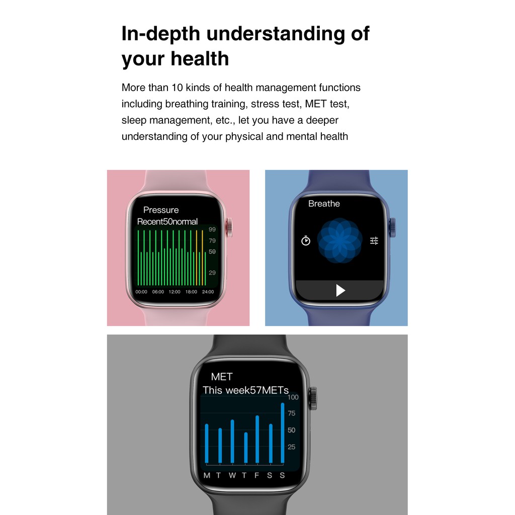 Hw22 Smart Watch 1.75 Inch Convenient Connection Custom Wallpaper Health Monitor Smartwatches For IOS Android