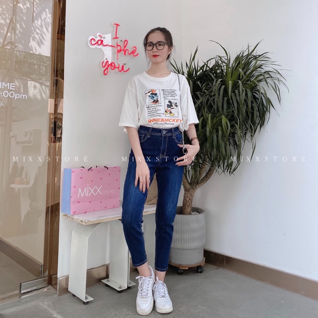 QUẦN BAGGY JEAN XOĂN LAI TRƠN DÁNG 9 TÂC JEAN CAO CẤP XUẤT XỊN