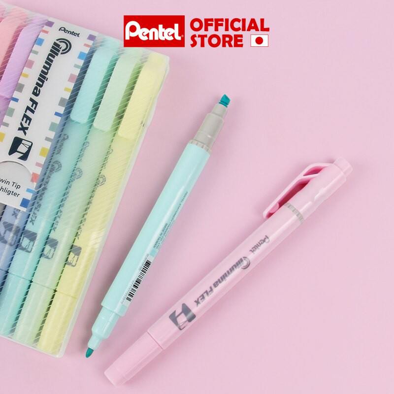 Bút Dạ Quang 2 Đầu Pentel SLW11P Màu Pastel