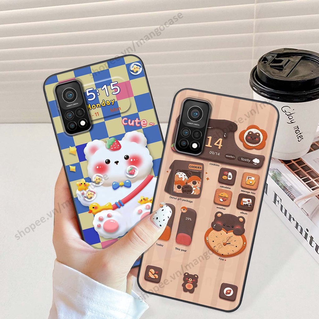Ốp lưng Xiaomi Mi 10T Pro hình gấu, thỏ, đồng hồ cute dễ thương