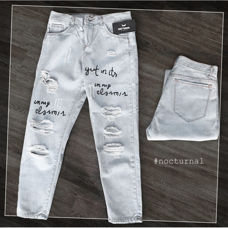 Quần Jean Destroy Nocturnal Unisex (ảnh thật tự chụp) | BigBuy360 - bigbuy360.vn
