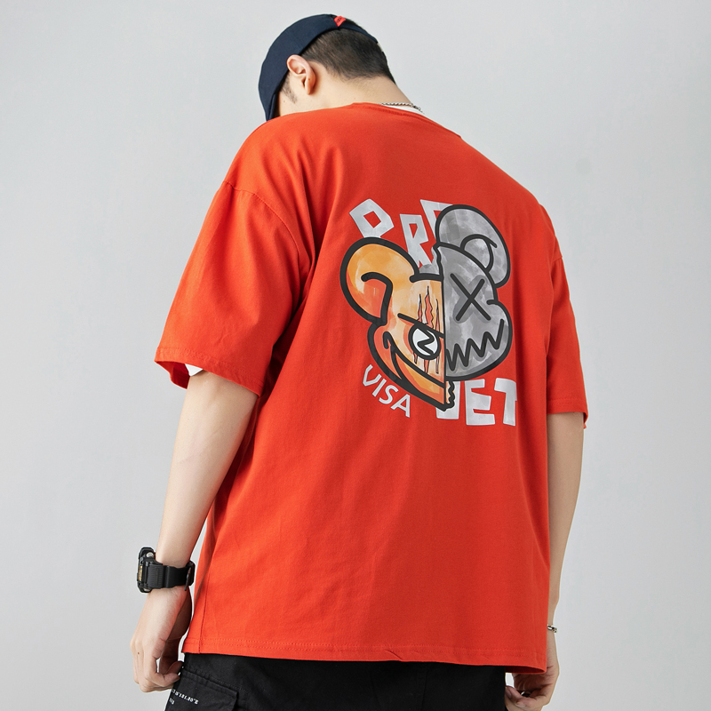 Cod High Quality T-Shirts Summer Men Korean Fashion Half Sleeve Double Sleeve Patterns Hip-hop Graffiti Printed Men Women M-3XL