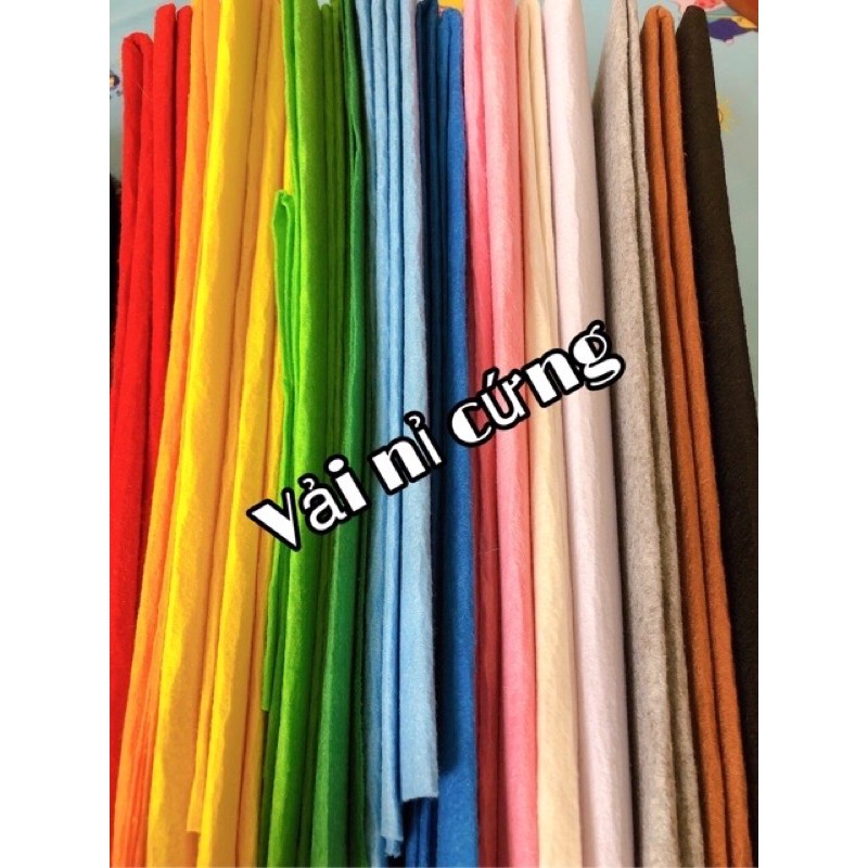 Vải nỉ cứng khổ 22x22cm và 45x45cm , Vải nỉ may thú, sách vải cho bé