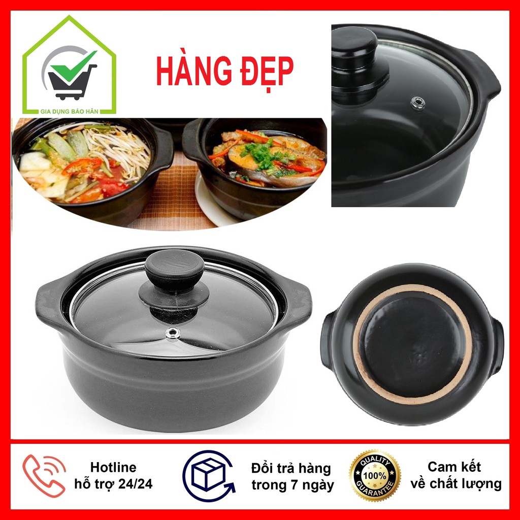 Nồi Đất Sứ Tráng Men Cao Cấp Đun Nấu Đa Nắng, Kho Thịt, Kho Cá, Nấu Lẩu Đa Dạng Kích Cỡ