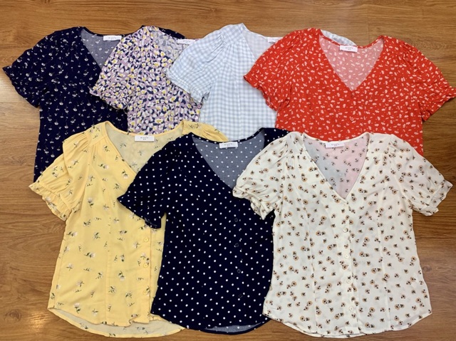 Áo sơ mi cổ tim Elodie