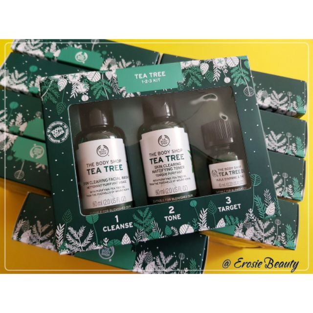 [Mẫu mới 2021] Set Tràm Trà Tea Tree The Body Shop Skin Purifying Kit