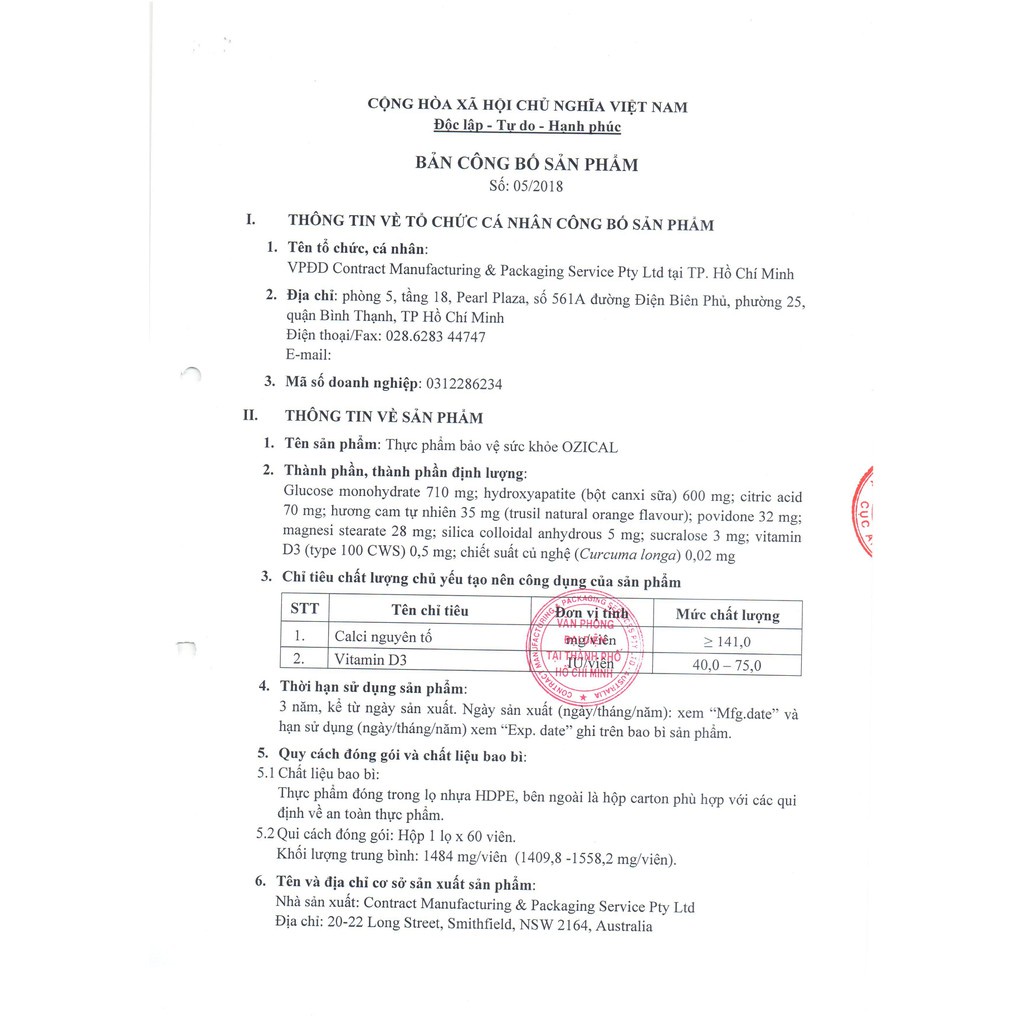 Viên canxi OZICAL CMPS- Bổ sung Calci tự nhiên cho bà bầu, phát triển chiều cao cho trẻ nhỏ (60 viên)