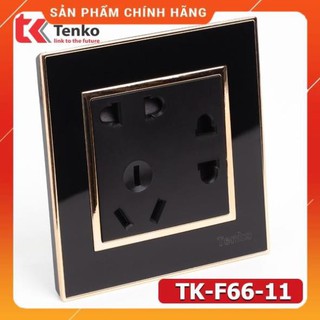 [ Chính Hãng ] Ổ Cắm Điện Chống Giật Nhựa Acrylic Chuẩn Úc TK-F66-11 Black & Gold