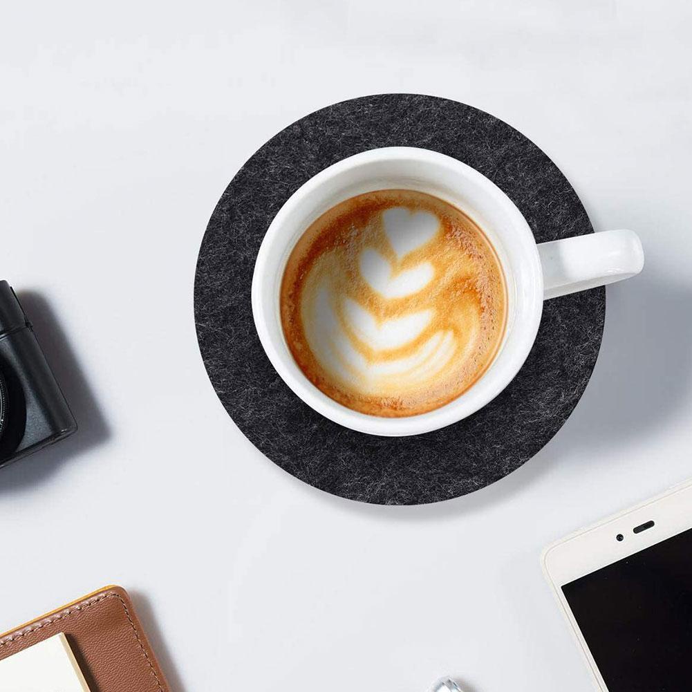 Tấm Lót Ly Hình Tròn Bằng Vải Nỉ Thấm Hút Nước Đơn Giản S8X4 R7R0 Chai T0D8 Hot