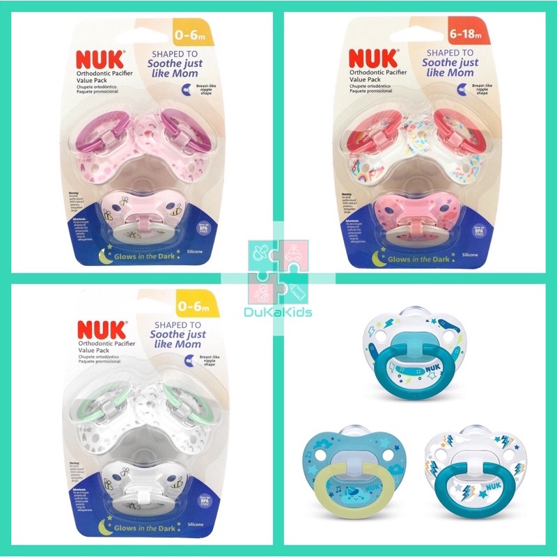 Ti giả Nuk chỉnh nha cho bé size 0-6 tháng, 6-18 tháng Hàng nội địa Mỹ