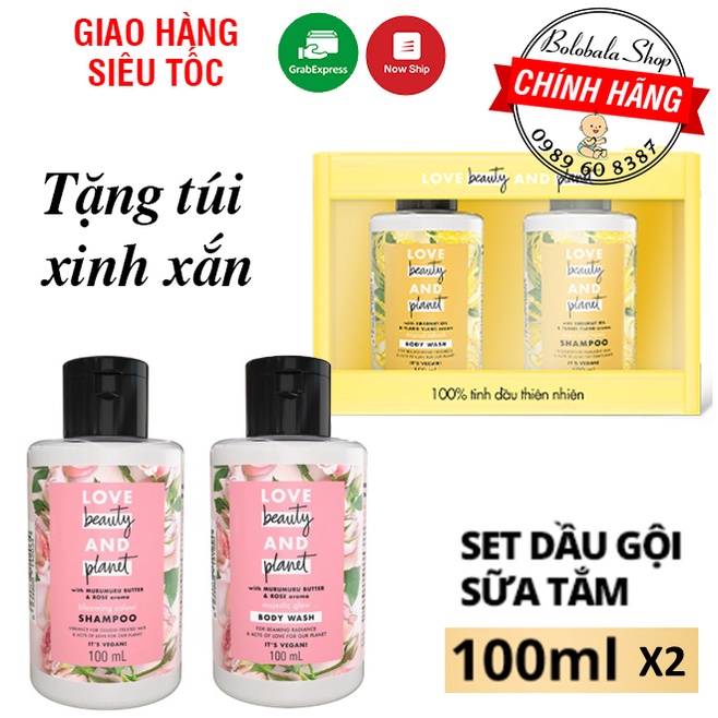 Set Dầu gội và Sữa tắm Love Beauty And Planet 100ml