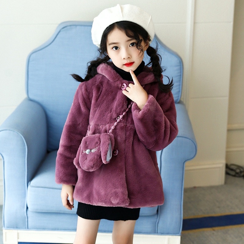 AT81346 [Ảnh thật] Áo khoác lông dày bé gái mặc mùa đông hàng nhập - Thời Trang Dương